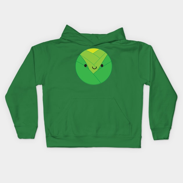 Kawaii Brussels Sprout or Cabbage Kids Hoodie by marcelinesmith